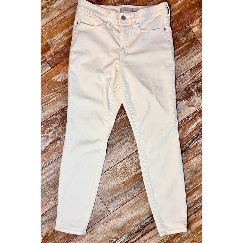 Athleta Sculptek White Skinny Jeans Womens 6 Sculpting Stretch Denim